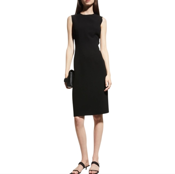 Lafayette 148 New York Black Sleeveless Peplum Sheath Dress Size Small